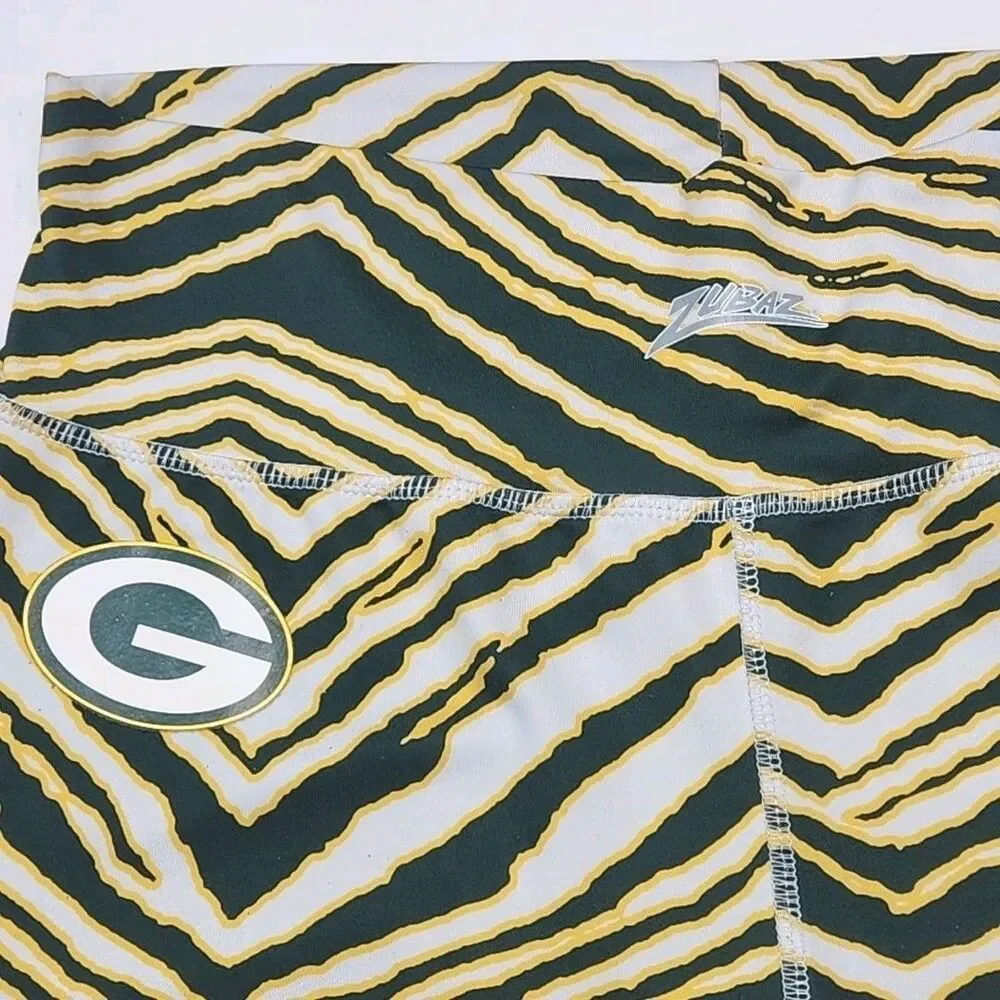 Majestic Leggings Greenbay Packers Leopard Print Zubaz Women Sz XL NFL Football